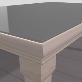 Metall Grå glassplate til bord