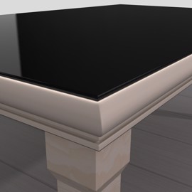 Sort glassplate til bord