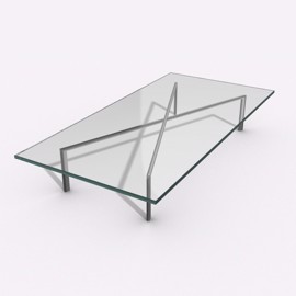 Klart herdet glass bordplate