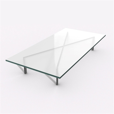 Matt herdet glass bordplate