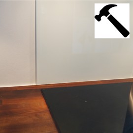 Stenkplate i hvitt herdet glass