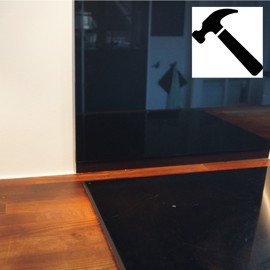 Stenkplate i svart herdet glass